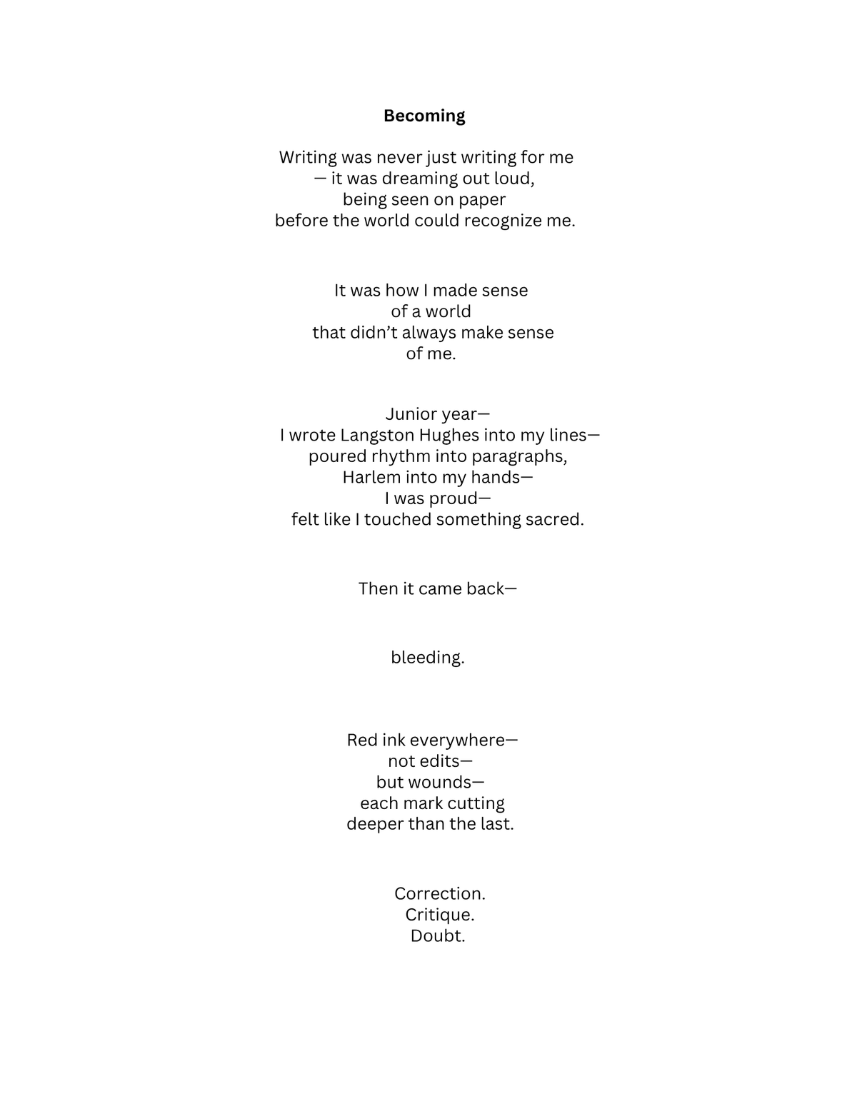 My Honey is Too Sweet, poems