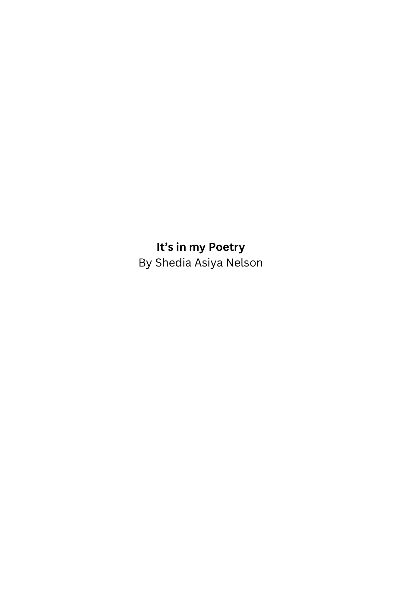 It's in my Poetry, paperback
